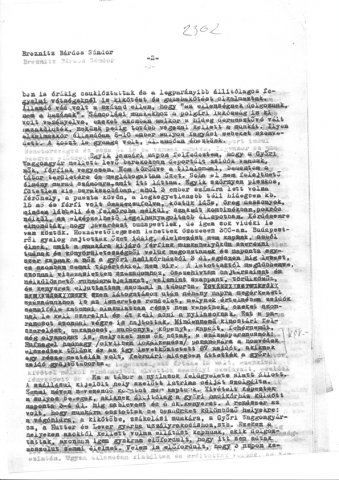 Egy túlélő visszaemlékezése (forrás: Magyar Zsidó Levéltár)
