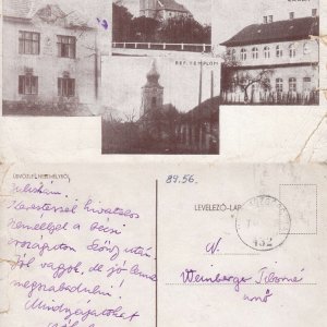 Egy képeslap, amit a halálmenetből küldtek haza (forrás: Magyar Zsidó Levéltár)