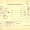 Az arisztokrata báró Csekonics Iván, felsőházi tag, volt követ fogolykártyája – elölnézet