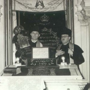 Zsidó Gimnázium ifjúsági istentisztelete - rabbi: Dr. Scheiber Sándor, kántor: Feleki Rezső, 1958